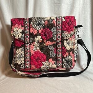 Vera Bradley Floral Pink and Brown Women's Messager Bag
